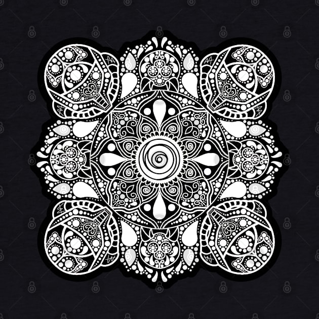 Metroid mandala black and white by AustomeArtDesigns